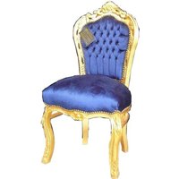 Casa Padrino Barock Esszimmer Stuhl Royalblau / Gold