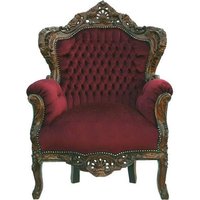 Barock Sessel "King" Bordeaux/Braun