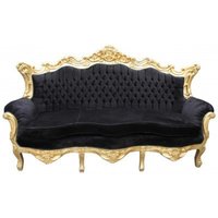 Casa Padrino Barock Sofa Garnitur "King" Schwarz / Gold