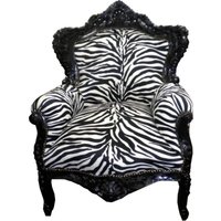 Casa Padrino Barock Sessel "King" Zebra / Schwarz Möbel