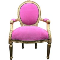Casa Padrino Barock Salon Stuhl Rosa / Gold Mod2