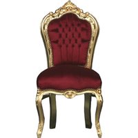 Casa Padrino Barock Esszimmer Stuhl Bordeaux / Gold - Möbel