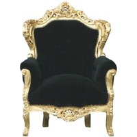 Casa Padrino Barock Sessel "King" Schwarz/Gold
