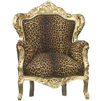 Casa Padrino Barock Sessel "King" Leopard/Gold