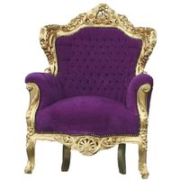Barock Sessel "King" Lila/Gold