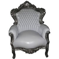 Barock Sessel "King" WeiÃ/Silber