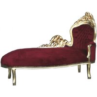 Casa Padrino Barock Chaiselongue "King" Bordeaux/Gold - Recamiere Wohnzimmer Liege