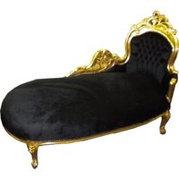 Casa Padrino Barock Chaiselongue "King" Schwarz/Gold - Recamiere Wohnzimmer Liege Möbel