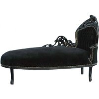 Barock Chaiselongue Schwarz/Schwarz