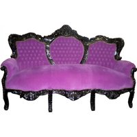 Barock Sofa Garnitur "King" Lila/Schwarz