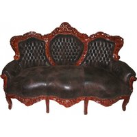Casa Padrino Barock Sofa Garnitur King Braun / Braun - Barock Möbel