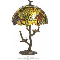 Casa Padrino Tiffany Tischleuchte à 42 x H. 64 cm - Tiffany Hockerleuchte mit Glas Lampenschirm