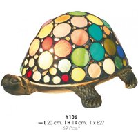 Casa Padrino Tiffany Tischleuchte Schildkröte Bunt à 20 x H. 14 cm - Tiffany Deko Leuchten
