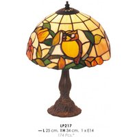 Casa Padrino Tiffany Tischleuchte à 25 x H. 34 cm - Tiffany Hockerleuchte