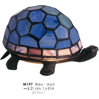 Casa Padrino Tiffany Tischeuchte Schildkröte Blau à 21cm - Handgefertigte Tiffany Deko Leuchte