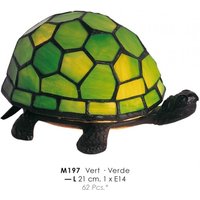Casa Padrino Tiffany Tischleuchte Schildkröte Grün à 21 cm - Tiffany Deko Leuchte