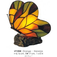 Casa Padrino Tiffany Tischleuchte Schmetterling à 16 x H. 17 cm - Tiffany Deko Leuchte