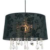 Barock Design Hängeleuchte, Pendelleuchte mit Kristall-Deco SM3415M Schwarz Lampe Leuchte