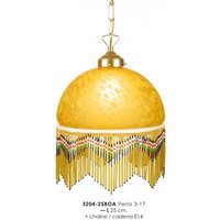 Hängeleuchte im Landhausstil mit Glasfransen 3204 - 25BOA 3 - 17 GelbLeuchte Lampe