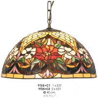 Casa Padrino Tiffany Pendelleuchte à 40 cm - Handgefertigte Tiffany Hängeleuchte