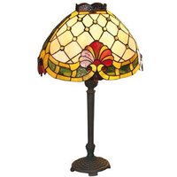 Casa Padrino Tiffany Tischleuchte 34 x 21 cm - Handgefertigte Tiffany Hockerleuchte - Tiffany Leuchten