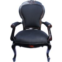 Casa Padrino Barock Sessel Louis XIV Superior Schwarz aus Frankreich