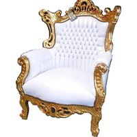Casa Padrino Barock Sessel Al Capone WeiÃ/Gold