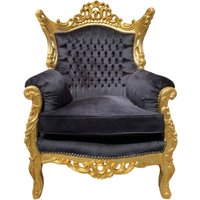 Casa Padrino Barock Sessel Al Capone Schwarz-Gold Mod4