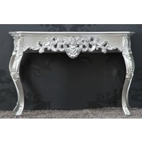 Casa Padrino Barock Konsolentisch Silber - Damen Schreibtisch - Sekretär Konsole - Damen Schminktisch