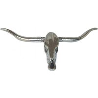 Casa Padrino Designer Geweih Aluminium Büffel Stier Alu Dekoration Wandgeweih Wandfigur Wanddekoration