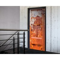 Tür 2.0 XXL Wallpaper für Türen 20017 Container - selbstklebend- Blickfang für Ihr zu Hause - Tür Aufkleber Tapete Fototapete FotoTür 2.0 XXL Vintage Antik Stil Retro Wallpaper Fototapete