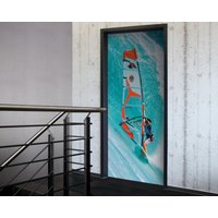 Tür 2.0 XXL Wallpaper für Türen 20026 Surfer - selbstklebend- Blickfang für Ihr zu Hause - Tür Aufkleber Tapete Fototapete FotoTür 2.0 XXL Vintage Antik Stil Retro Wallpaper Fototapete