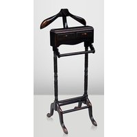 Casa Padrino Designer Luxus Garderoben Ständer aus Massivholz Antik Stil Schwarz / Braun - Dressboy - Kleiderständer Anzugständer