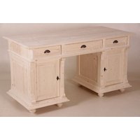 Casa Padrino Schreibtisch Kiefer Massiv Natur unbehandelt England - Englischer Schreibtisch - Antik Stil - Empire Jugendstil Barock Kolonial Shabby Chic