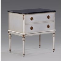Casa Padrino Luxus Nacht Kommode passend zu Louis XIV Bett Antik WeiØ / Gold aus der Luxus Kollektion von Casa Padrino - Nacht Schränkchen Schrank - Schlafzimmer Möbel Nachttisch
