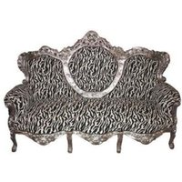 Casa Padrino Barock Sofa King Zebra / Silber