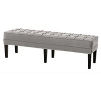 Casa Padrino Luxus Sitzhocker Chesterfield Leeds Grau Hocker - Möbel Schlafzimmer Wohnzimmer - Luxus Kollektion