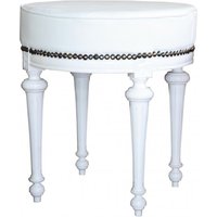 Casa Padrino Barock Sitzhocker / Rundhocker Weià / WeiÃ