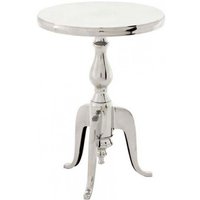 Casa Padrino Designer Luxus Beistelltisch Silver Höhe: 55 cm, Durchmesser 40 cm - Edelstahl Hocker - Nickel Finish