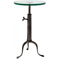 Casa Padrino Designer Luxus Industrial Design Beistelltisch Höhenverstellbar Bronzefarben Höhe: 63 - 76 cm, Durchmesser 40 cm - Edelstahl Tisch - Telefontisch Industrie Design - Luxus Qualität