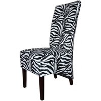 Casa Padrino Limited Edition Designer Chesterfield Esszimmer Stuhl Zebra - Club Möbel