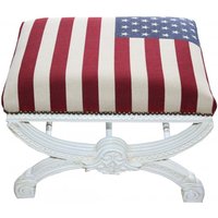 Casa Padrino Barock Sitzhocker / Kreuzhocker USA Design / WeiÃ