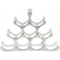 Casa Padrino Designer Weinregal für 9 Flaschen aus poliertem Aluminium Höhe: 30 cm, Breite: 44 cm, Tiefe: 13 cm - Flaschenhalter, Flaschenablage