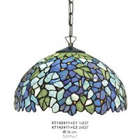 Handgefertigte Tiffany Hängeleuchte von Casa Padrino, Durchmesser 36 cm, 1-Flammig - Leuchte Lampe - wunderschöne Tiffany Deckenleuchte