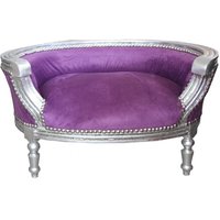 Barock Hunde & Katzen Sofa Lila /Silber Hundebett & Katzenbett