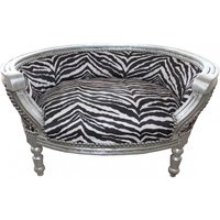 Barock Hunde & Katzen Sofa Zebra /Silber Hundebett & Katzenbett