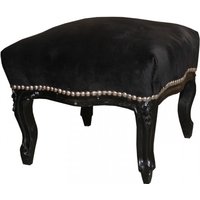 Casa Padrino Barock FuÃhocker Medium Schwarz / Schwarz - Antik Stil Möbel - Hocker