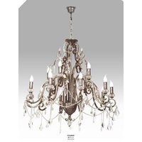 Casa Padrino Luxus Barock Kronleuchter mit echten Glaskristallen Silber Antik-Look, 10 Flammiger Lüster, Durchmesser 90 cm - feinste Qualität