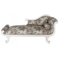 Casa Padrino Barock Chaiselongue Modell XXL Blumenmuster / Creme