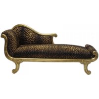 Casa Padrino Barock Chaiselongue Modell XXL Leopard / Gold